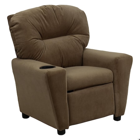 Flash Furniture Kids Recliner, 25" to 39" x 28", Upholstery Color: Brown, Weight Capacity: 90 lb. BT-7950-KID-MIC-BRWN-GG